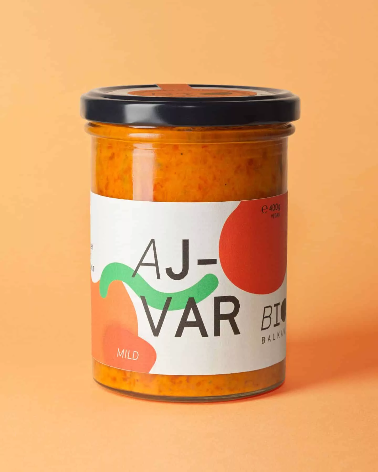 Bio Ajvar mild von Biobalkan im großen Glas mit 400 g Inhalt