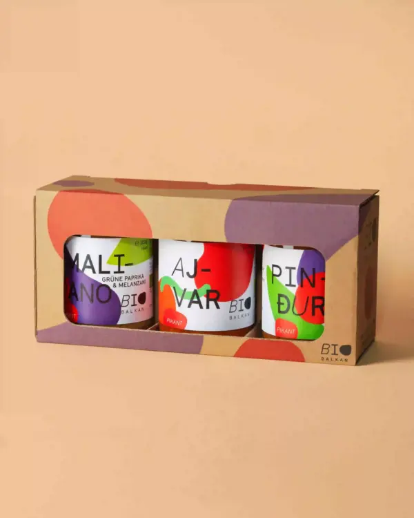 BioTrio von BioBalkan mit pikanten Bio-Aufstrichen aus Gemüse