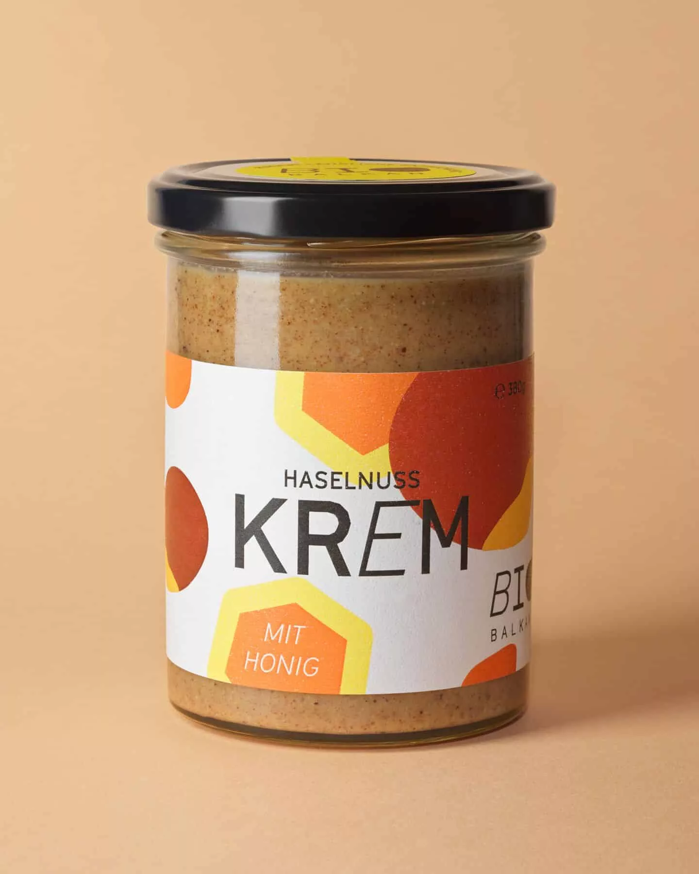 Bio Haselnuss Krem mit Honig im 380 Gramm Glas von BioBalkan